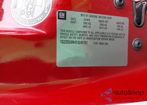 2007 Pontiac G6 from USA, damaged, VIN 1G2ZG58N474249781